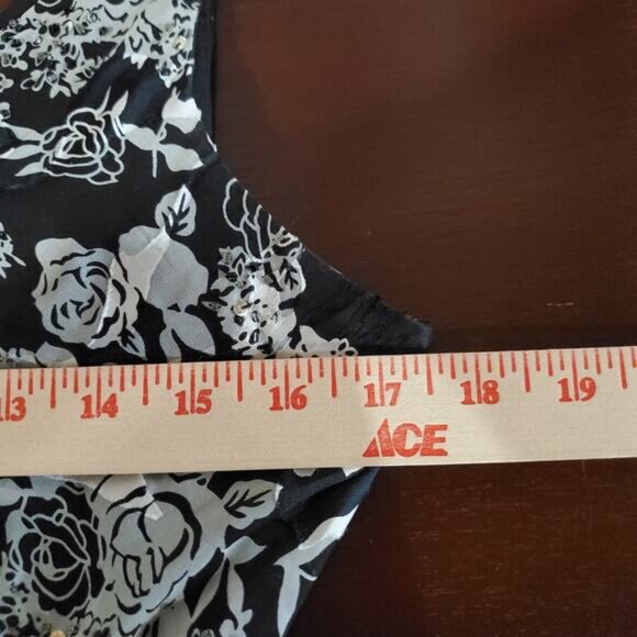 Vtg Alex Evenings Floral Rose Silk Blend Sheer Ruffle Beaded Sequin Dress 12P - Picture 12 of 15